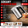 BATIDORA DE MANO SOKANY 5 VELOCIDADES, CON ACCESORIOS.